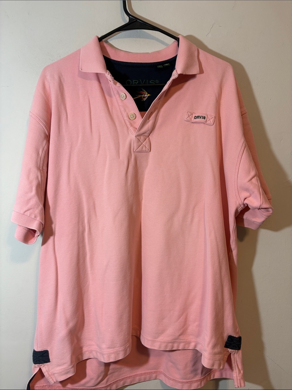 Orvis Men's Light Pink Polo Shirt